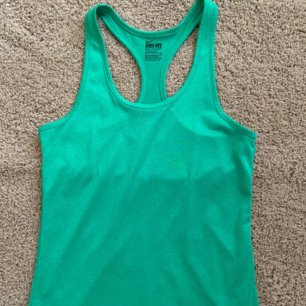 Green Nike DriFit tank